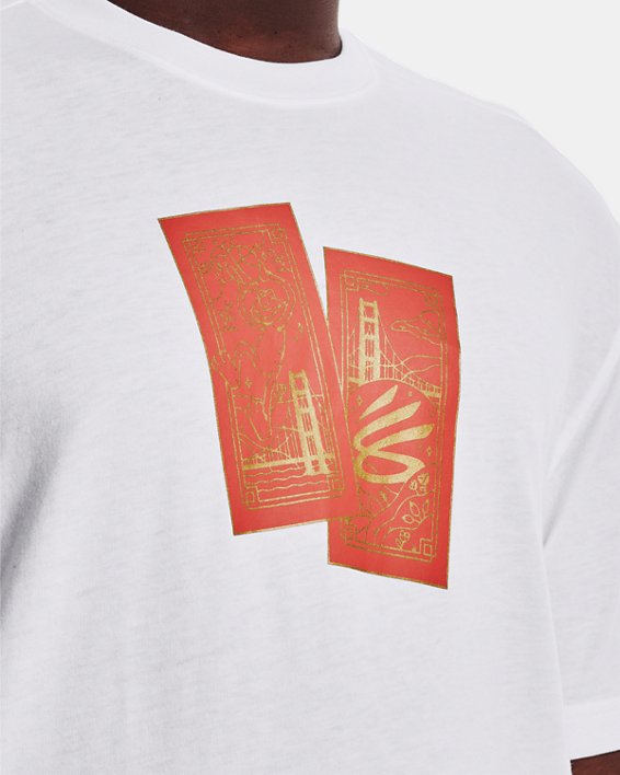 CURRY RED ENVELOPE SS TEE in White image number 4